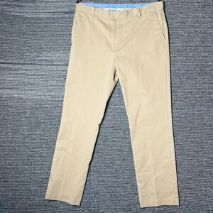 Charles Tyrwhitt Men's Beige Dress Pants Straight Leg 36W 32L Slim Fit Non-iron